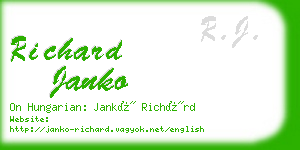 richard janko business card